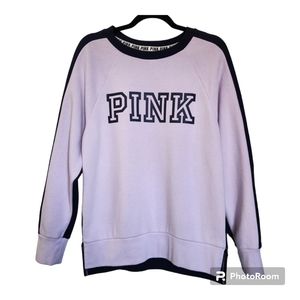 Pink Victoria's Secret Women's Pullover Raglan Sweatshirt Sz XS N.Blue/Lavender